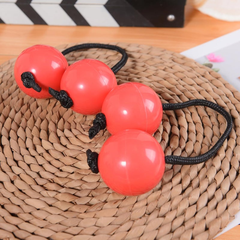 MGTECH 2 Pairs Aslatua Shakers, Kashaka Musical Percussion Instrument African Asalato Shaker Rhythmic Balls, Red - Image 4